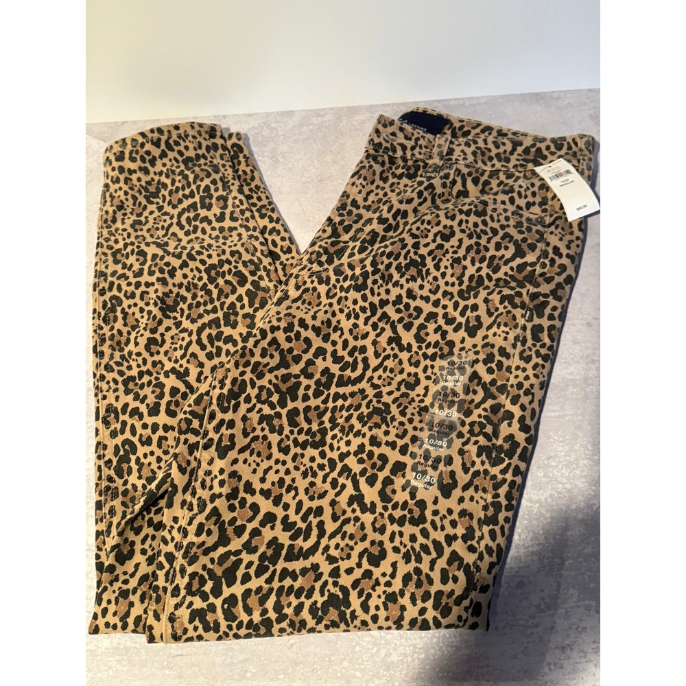 NWT GAP Denim Leopard‎ Print High Rise Universal Legging Jeans 10R